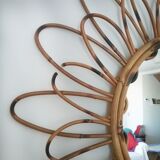 Vintage bamboo mirror 64cm