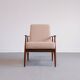 Fauteuil Henryk Lis Mid Century 1960 en Boucle Beige