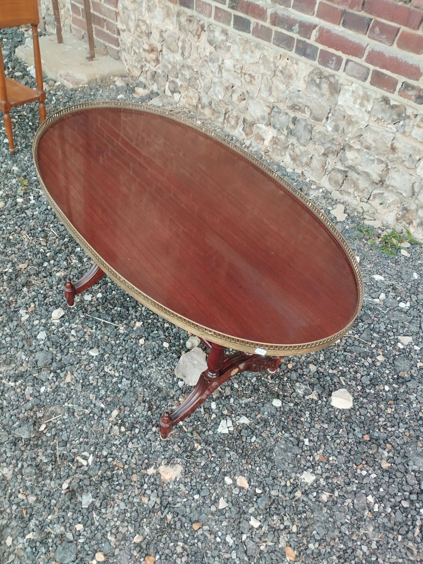Vintage Louis XVI style wooden coffee table.