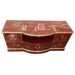 Dark red Chinese TV cabinet 122 cm