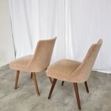 Set of 2 Vintage Mid-Century Lounge Chair: 1970s Yugoslavia, Pink Fabric