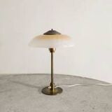 Danish Mid Century Brass Glass Desk Table Lamp Fog & Mørup, 1950s