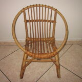 Vintage child rattan armchair