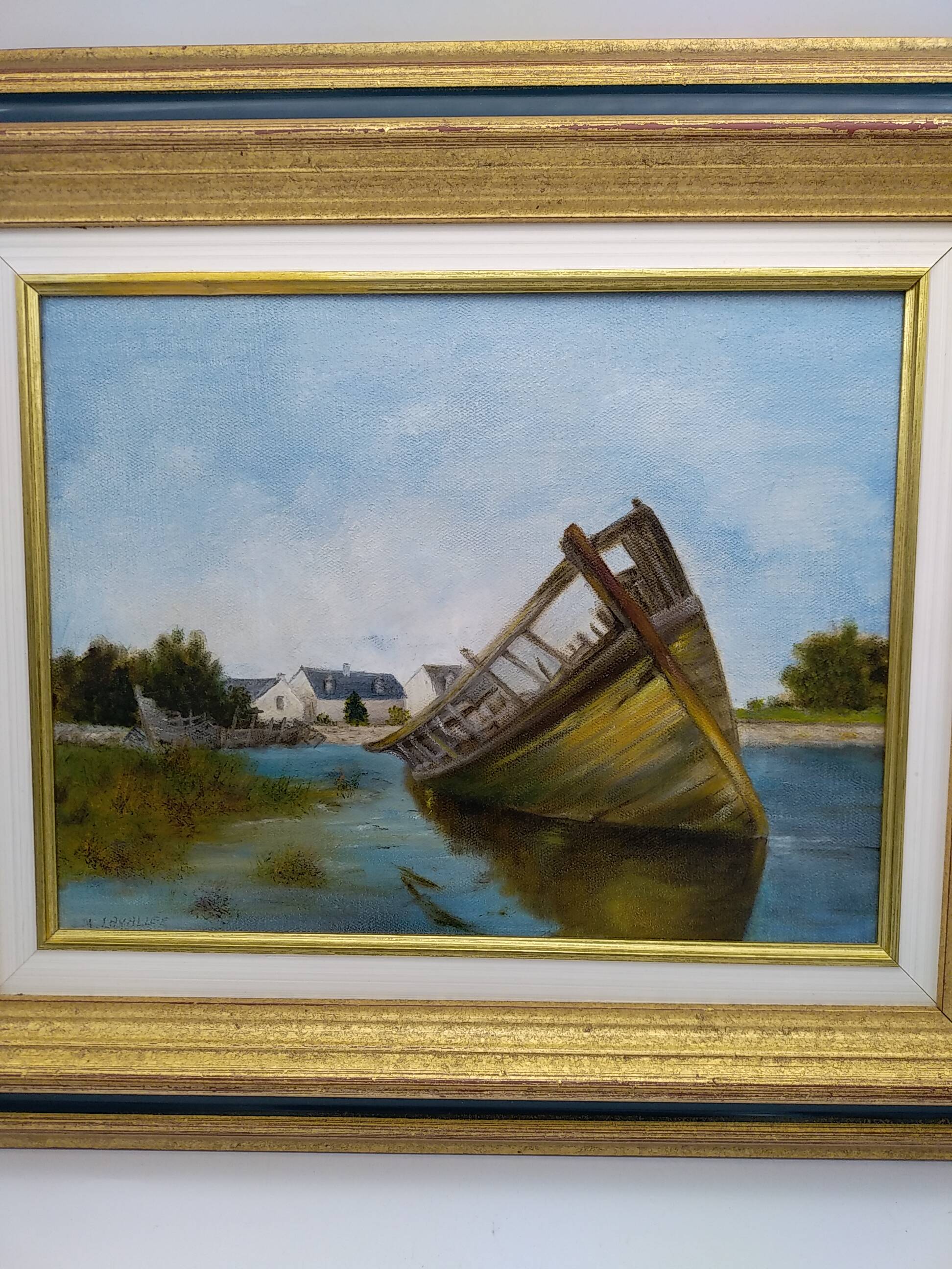 Oil on canvas . Boat cemetery. Finistère.