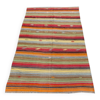 Turkish kilim rug,242x160 cm,myk-1575.