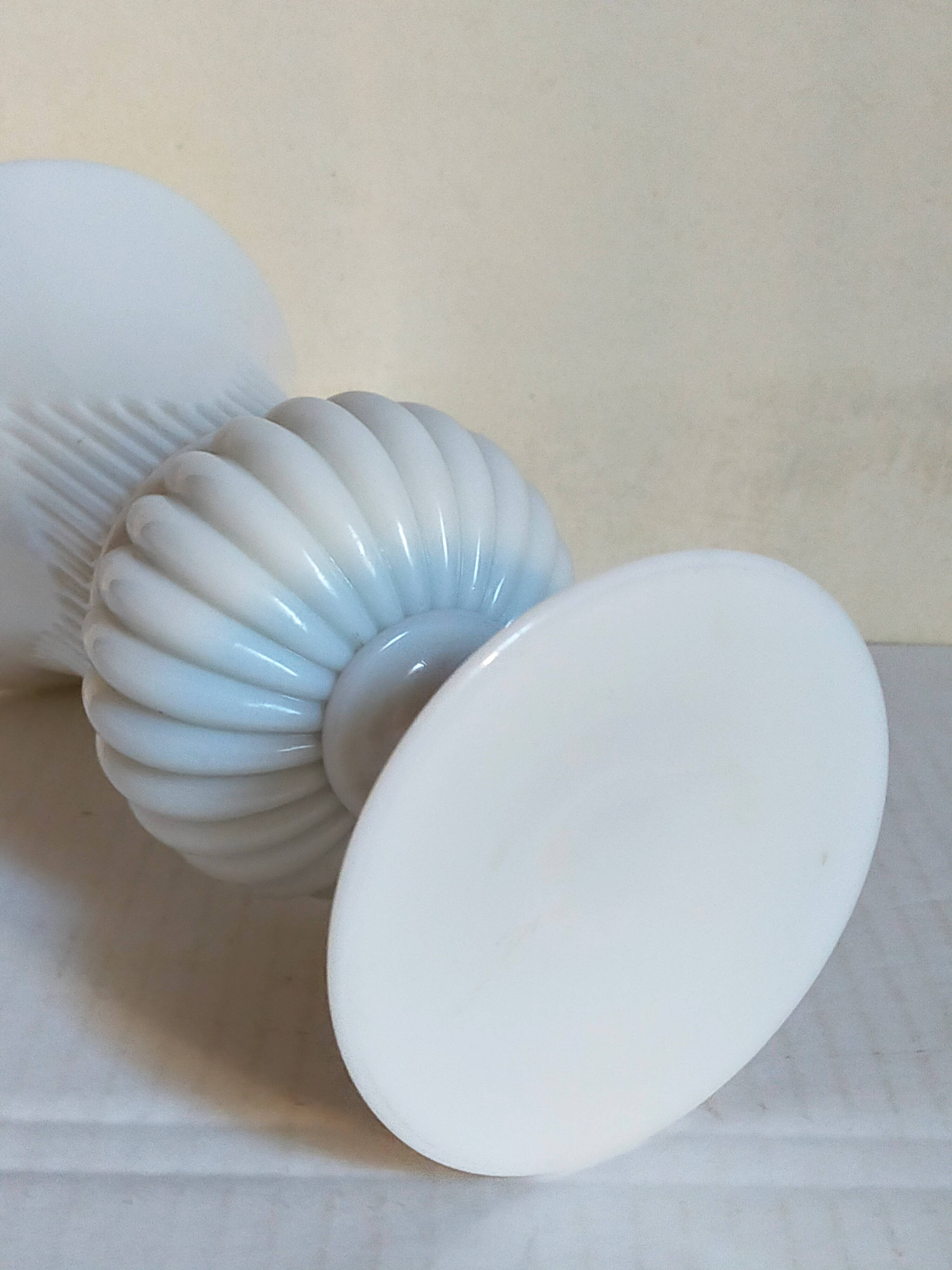 Antique milk glass baluster vase early 20th century