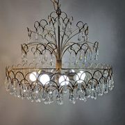 Lustre en cristal italien vintage 8 lumières