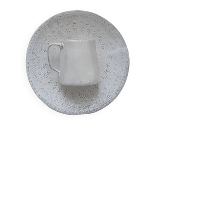 Assiette & pot fleurs murale astier de villatte