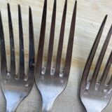 10 silver metal forks