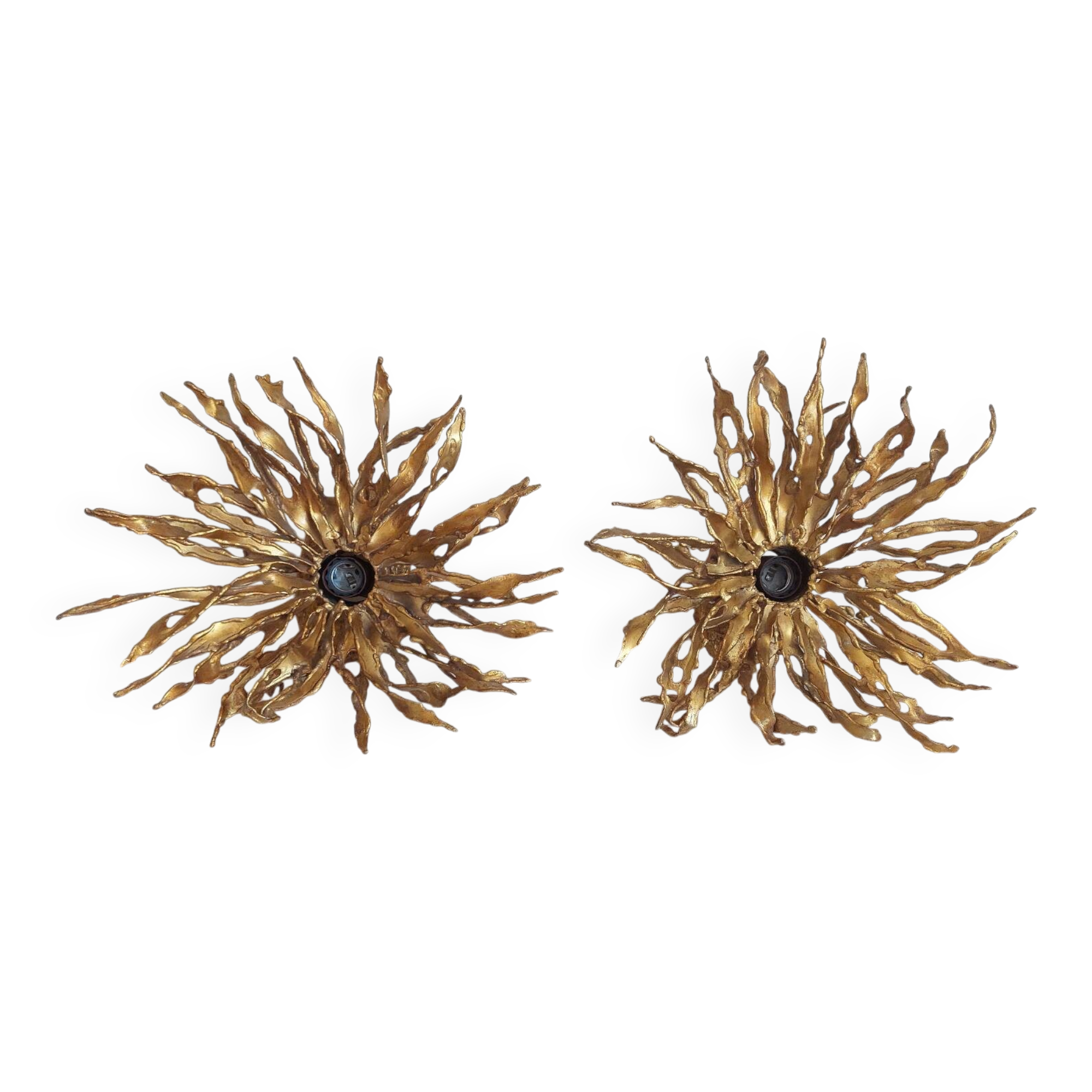 Pair of wall lamps signed moerenhout, belgium 1970s