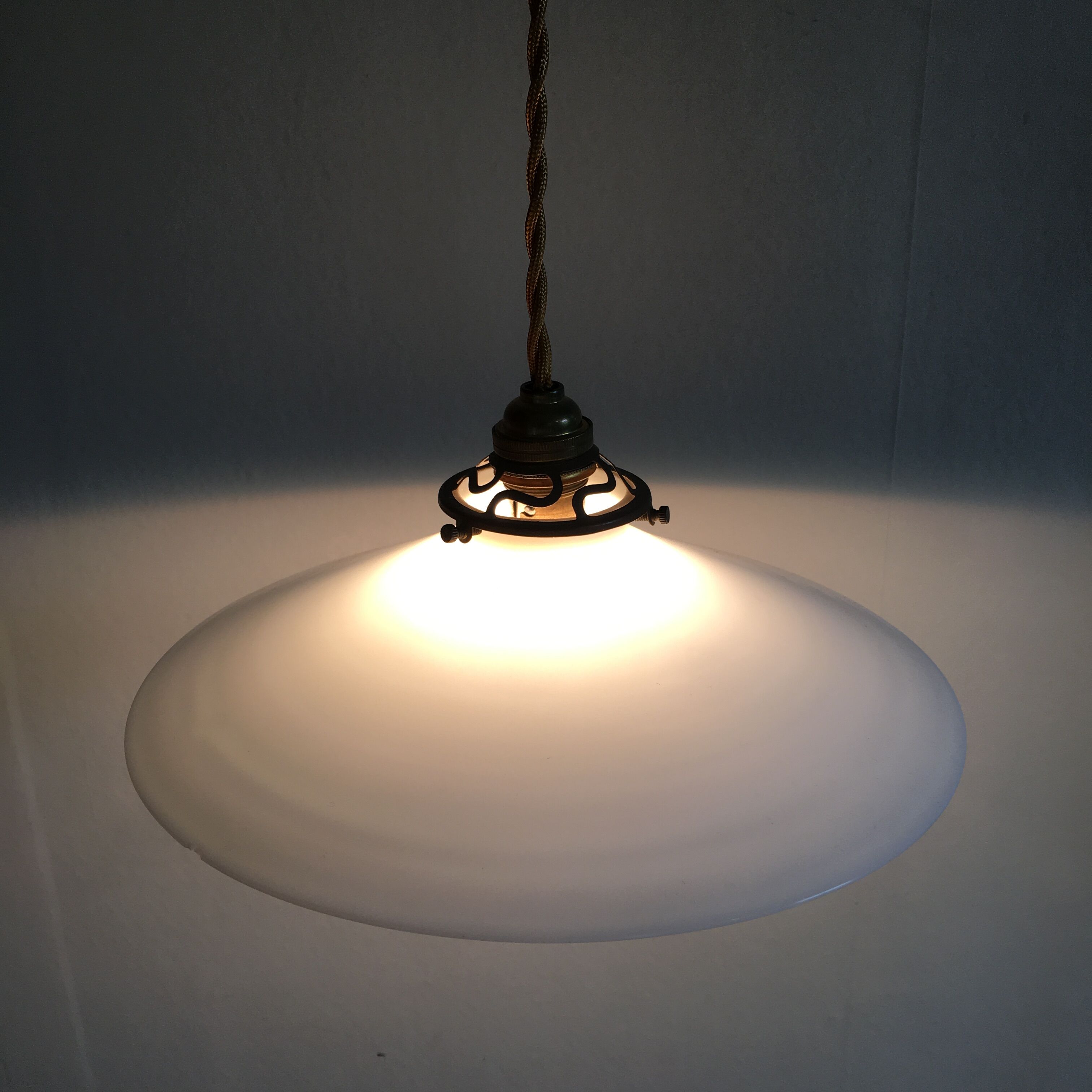 White opaline pendant light