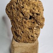 Sculptural lamp in openwork mineral concretion, brutalist style – 42 cm