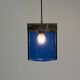 Art Deco ceiling light in blue glass and chrome, 1950s, Italy