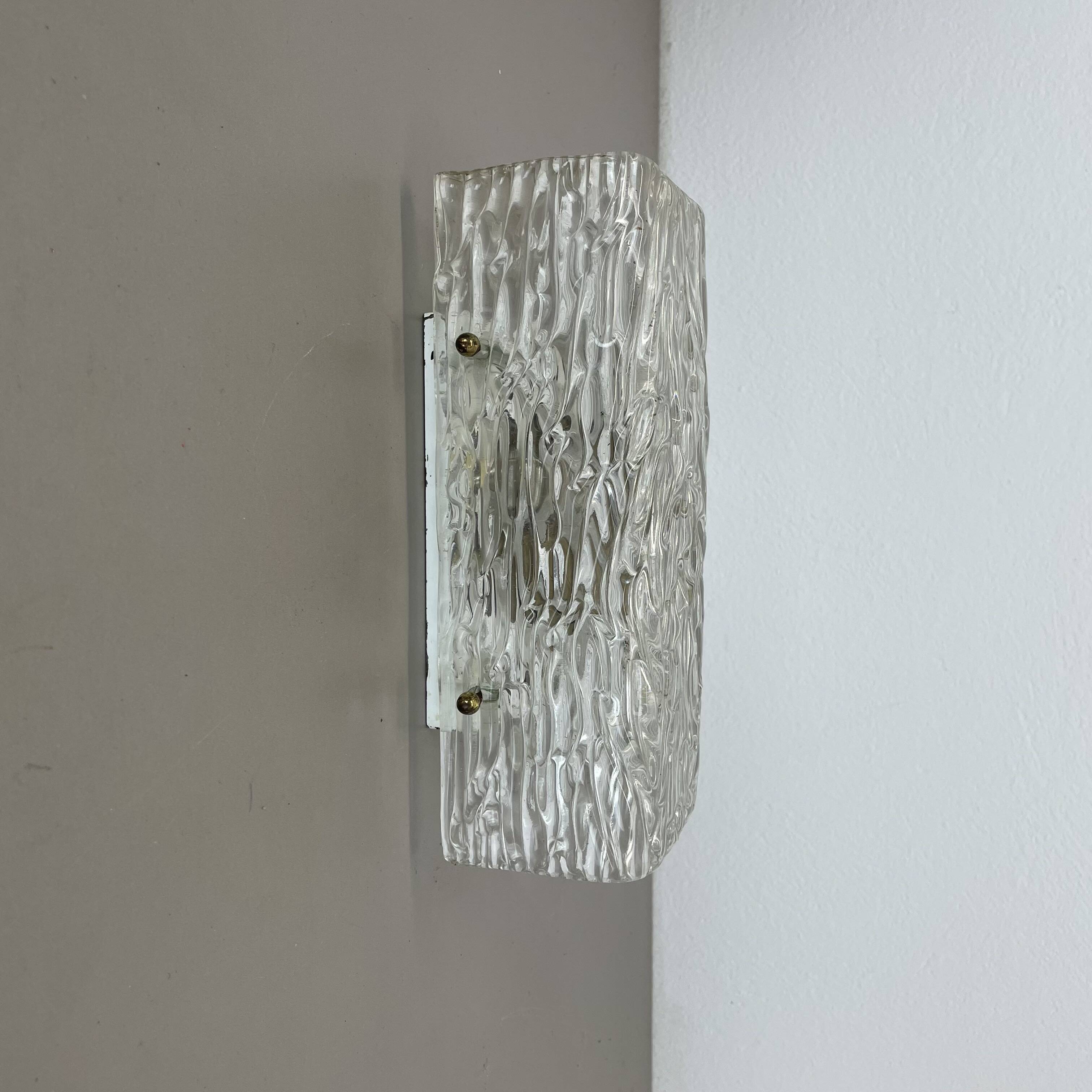 cubic Hollywood Regency Ice Glass Wall Light Made by Kalmar Lights, 1960s