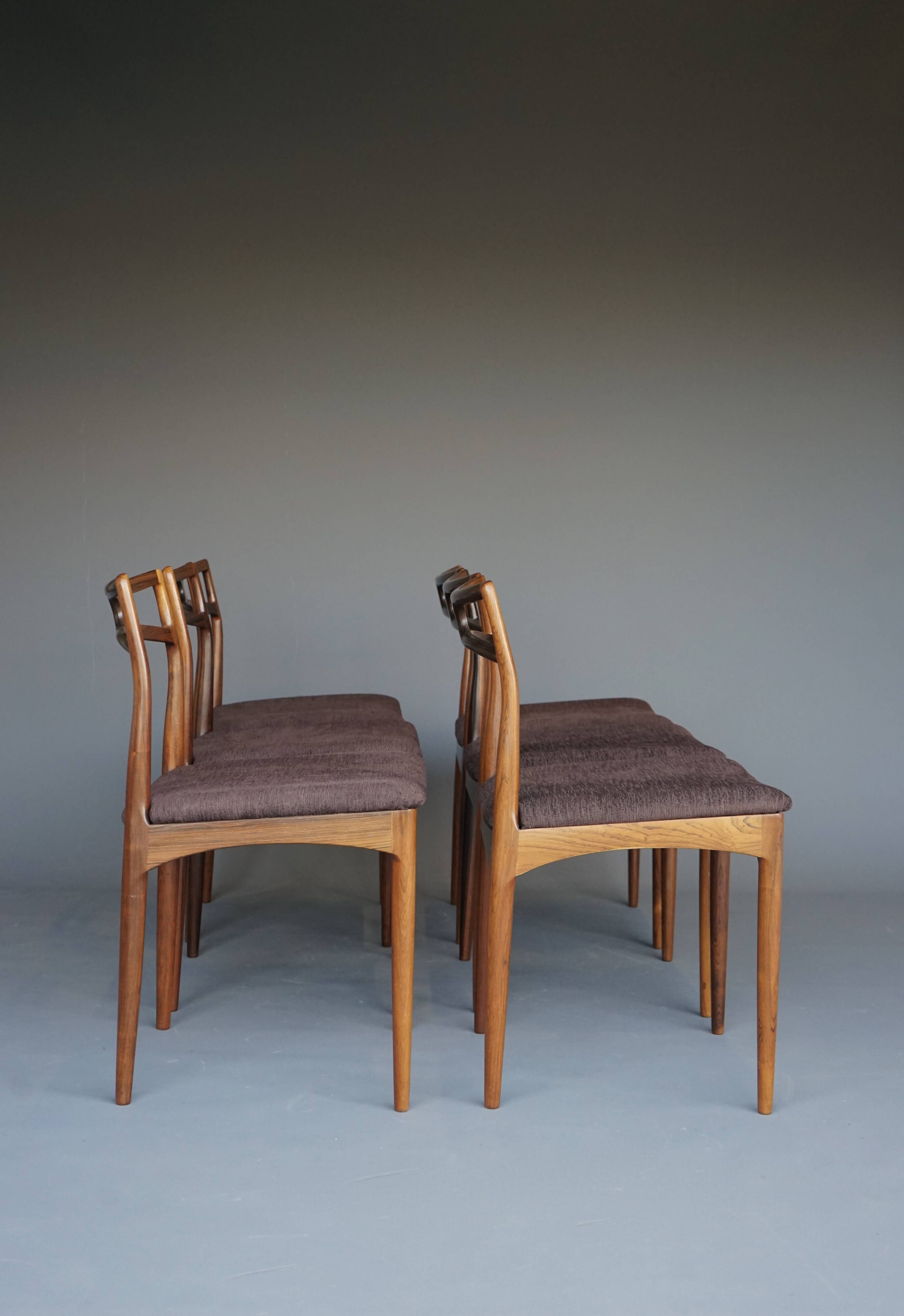 Dining chairs model 94 by Johannes Andersen for Christian Linneberg, Denmark. Set of 6.