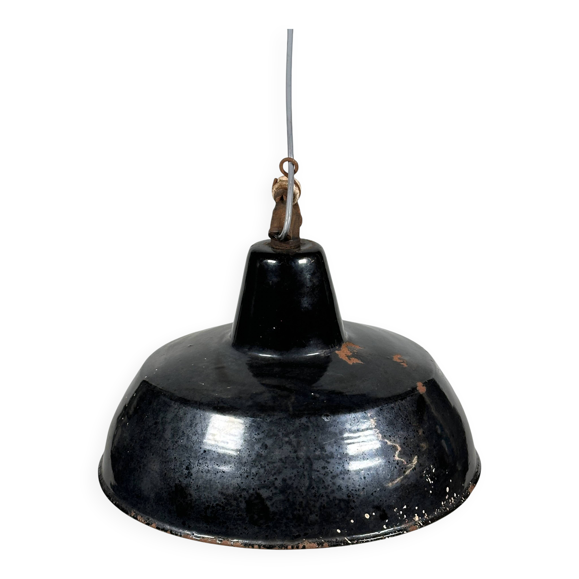1930s/1940s Ceiling Lamp Industrial Lamp Enamel Loft Metal Bauhaus Design