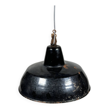 1930s/1940s Ceiling Lamp Industrial Lamp Enamel Loft Metal Bauhaus Design