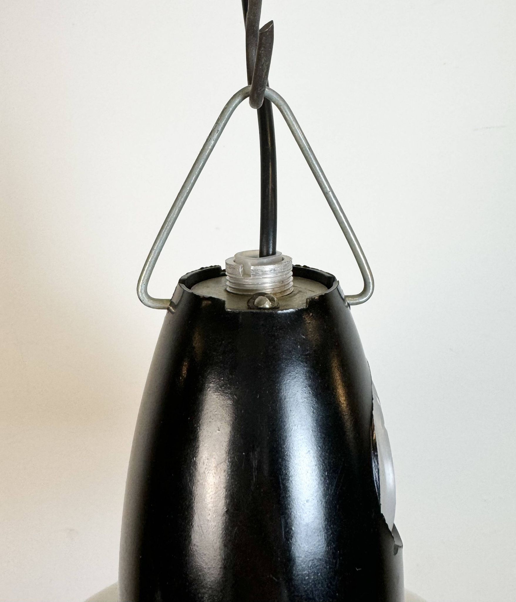 ndustrial Soviet White Enamel Pendant Lamp, 1960s