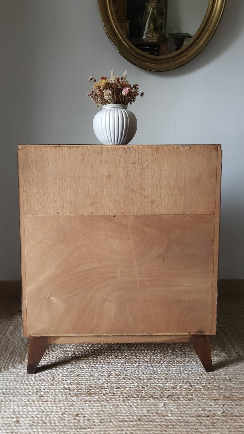 Low cabinet with compass feet, vintage oak