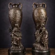François Moreau: Large pair of vases from the Napoléon III period
