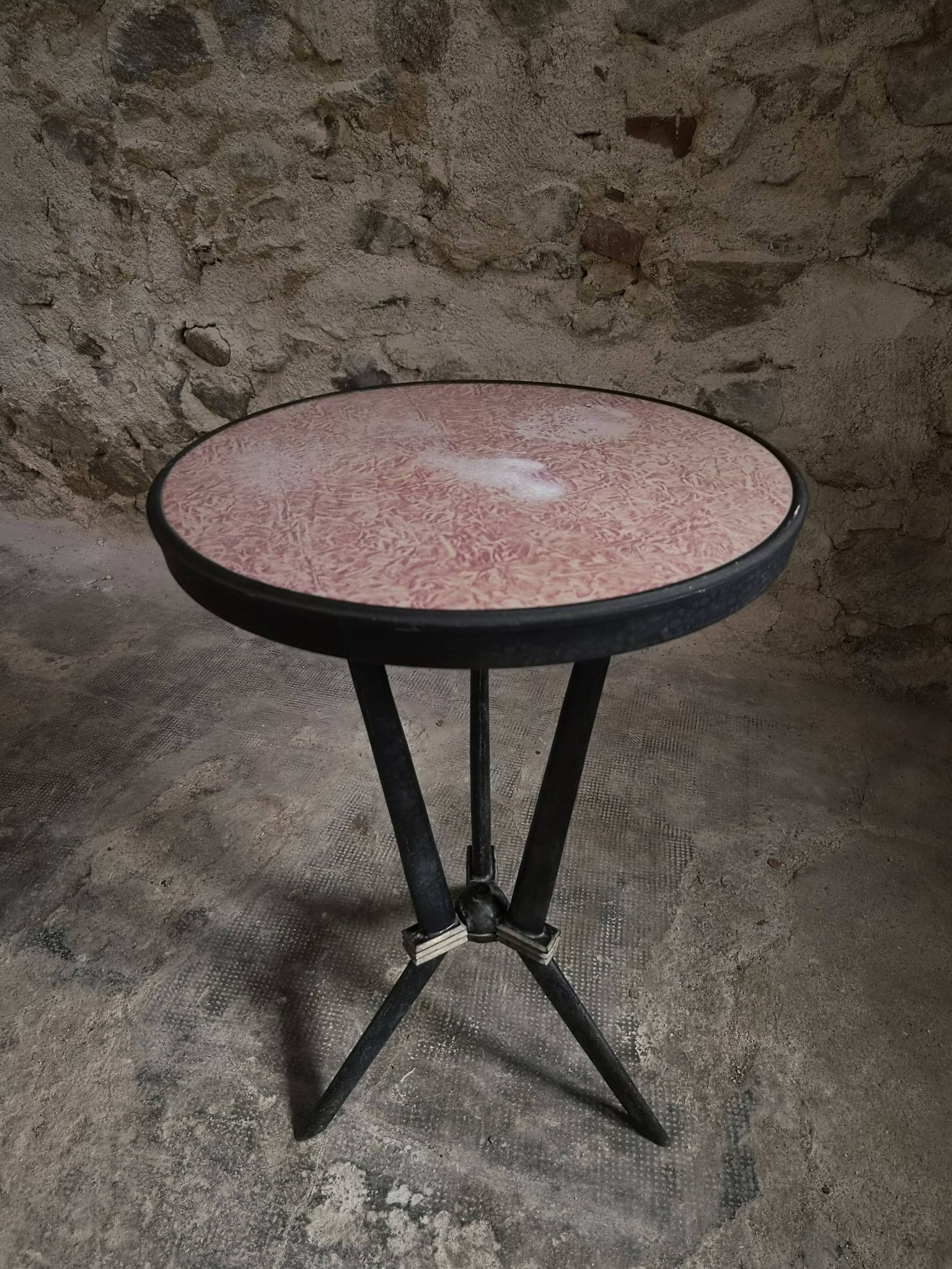 Table bistrot art déco française avec plateau Rex bakélite – c.1930–1940