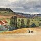 Tableau aquarelle "Vallée d'entremont - Contrexéville" début XX°