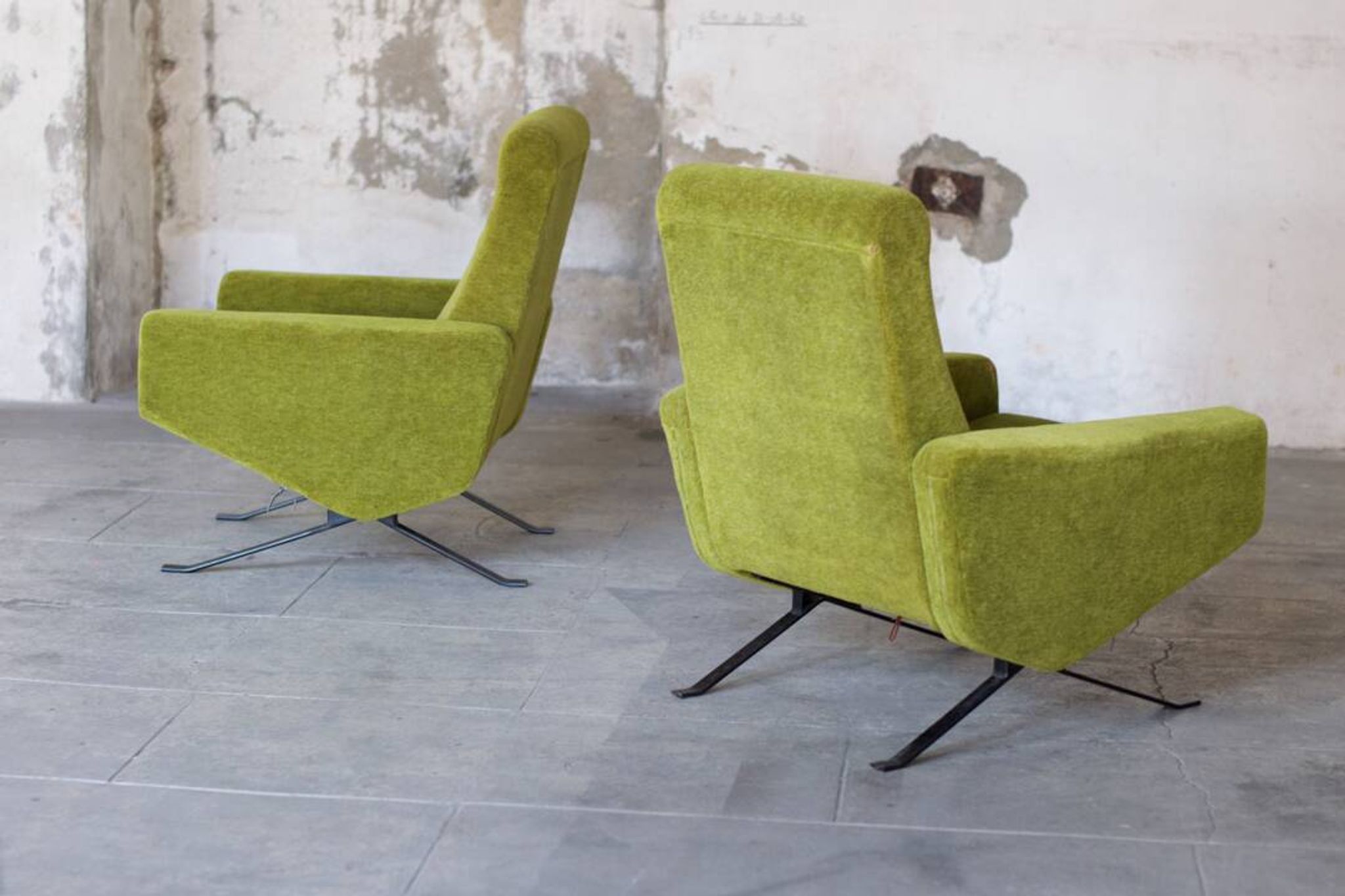 Set de salon canapé - 2 fauteuils design 1960 par Paul Geoffroy Troika Airborne
