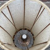 Vintage floor lamp wood & fabric 1970