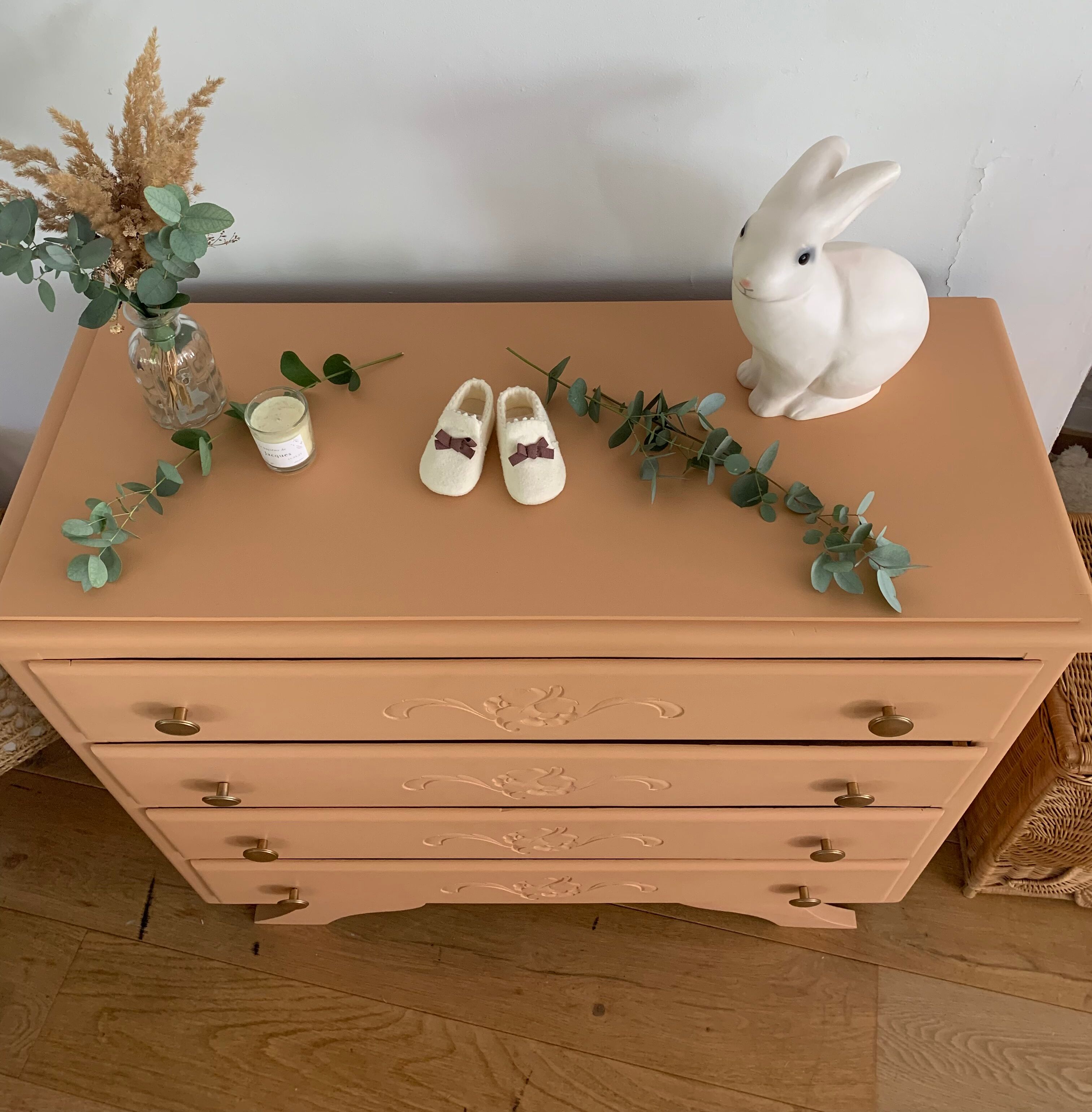 Commode vintage rose blush