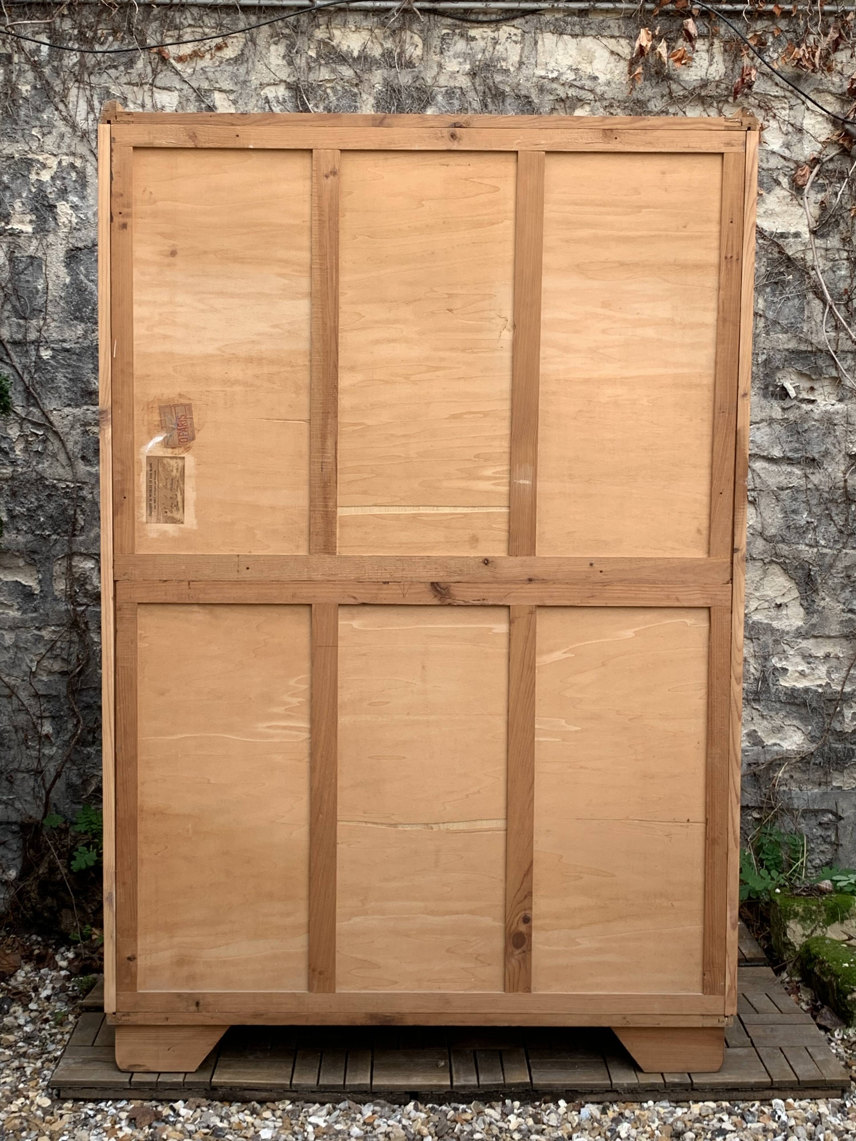 Parisian art deco wardrobe solid raw wood wardrobe