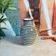 Striped black Kasbah curved artisanal vase