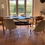 Scandinavian smørrebrød table convertible from coffee table to dining table
