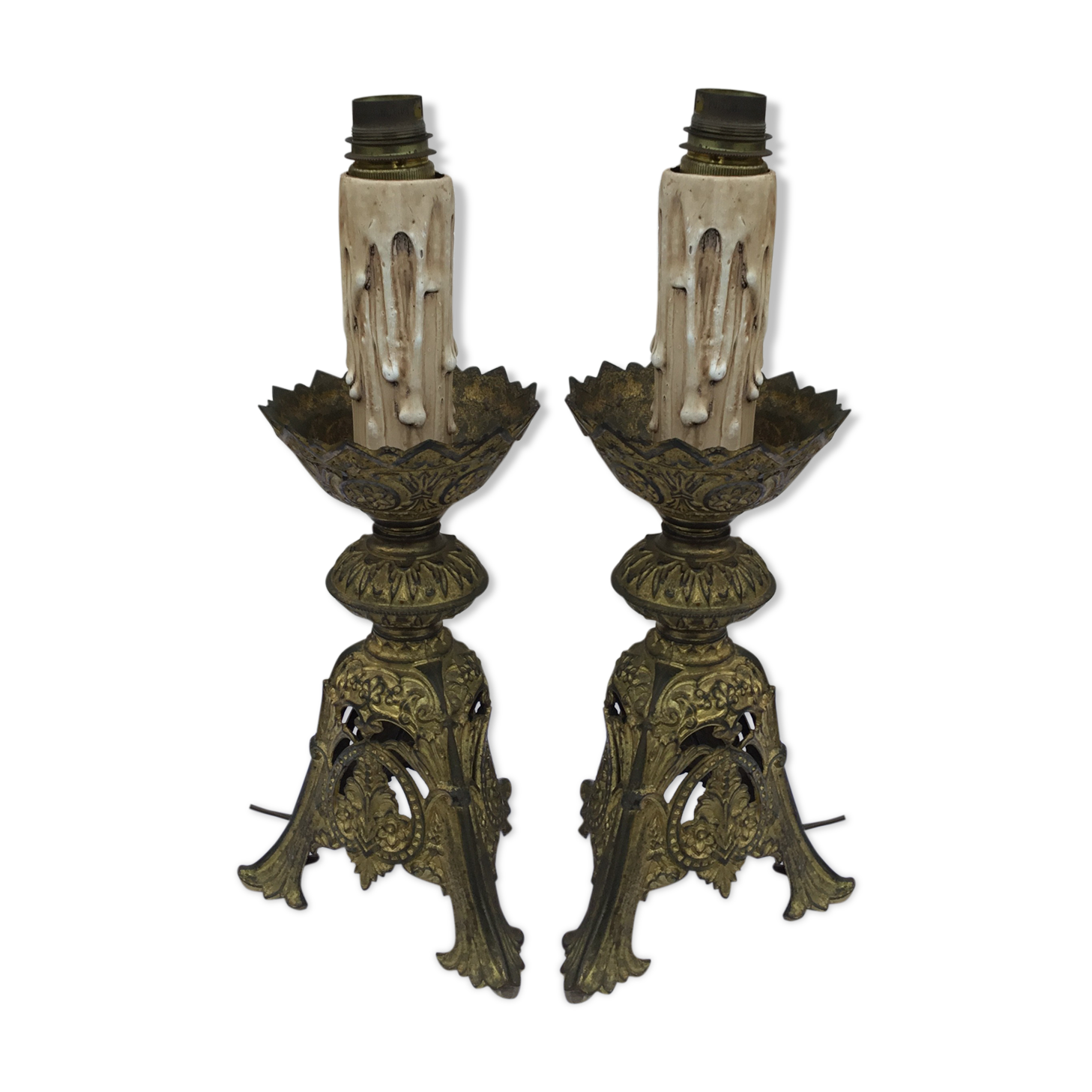 Vintage bronze table lamps