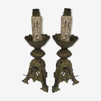 Lampes de table en bronze vintage