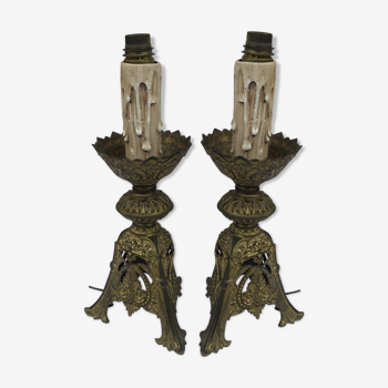 Vintage bronze table lamps