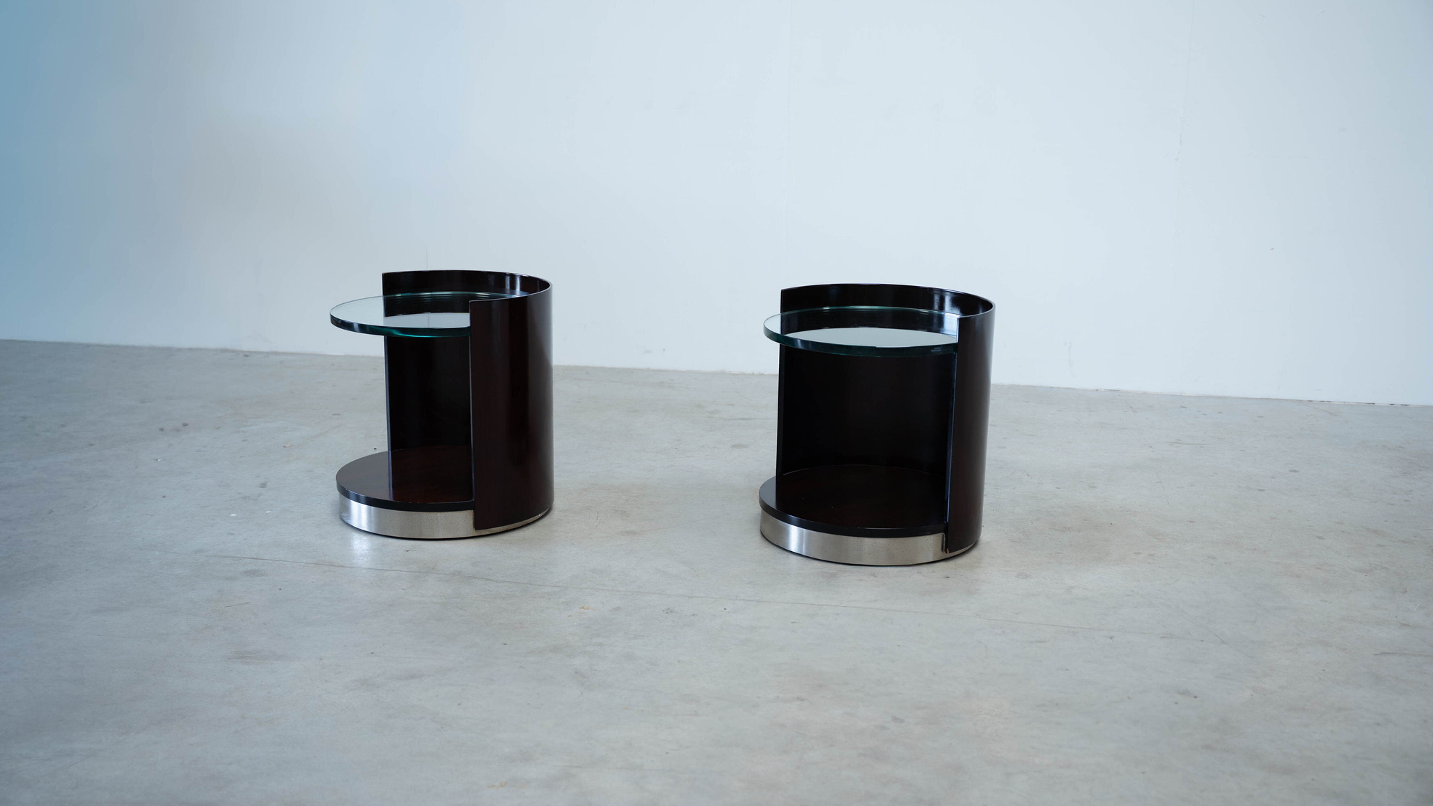 Ensemble de deux tables de chevet par Gianni Moscatelli pour Formanova