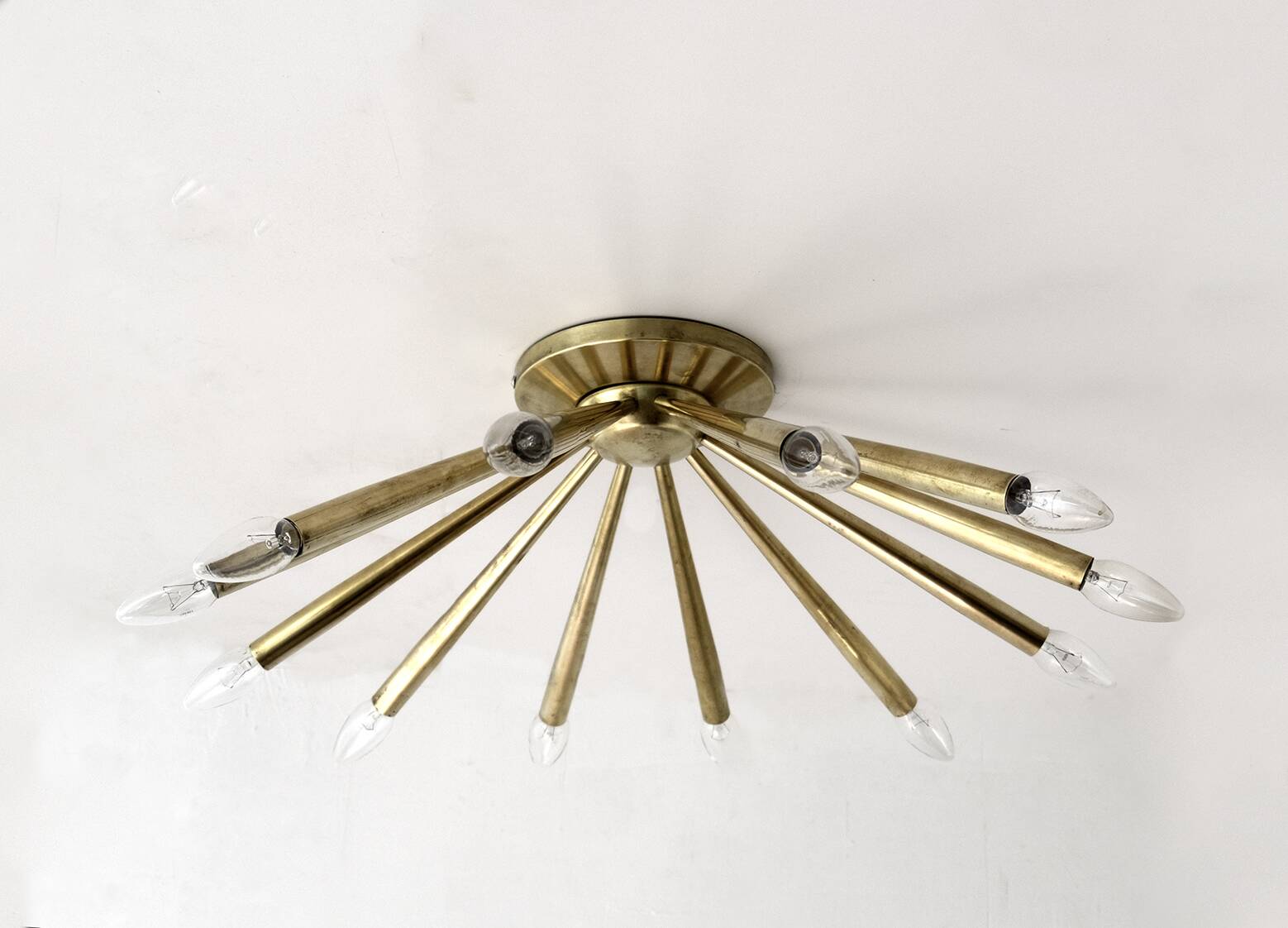 Angelo Lelli Mid-Century Modern Italian Brass Wall Lamp for Arredoluce, 50