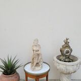 Table basse bouillotte en marbre blanc style Louis xvi ancienne