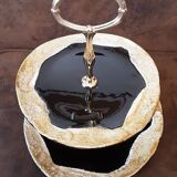 2-tier tray, handmade ceramic