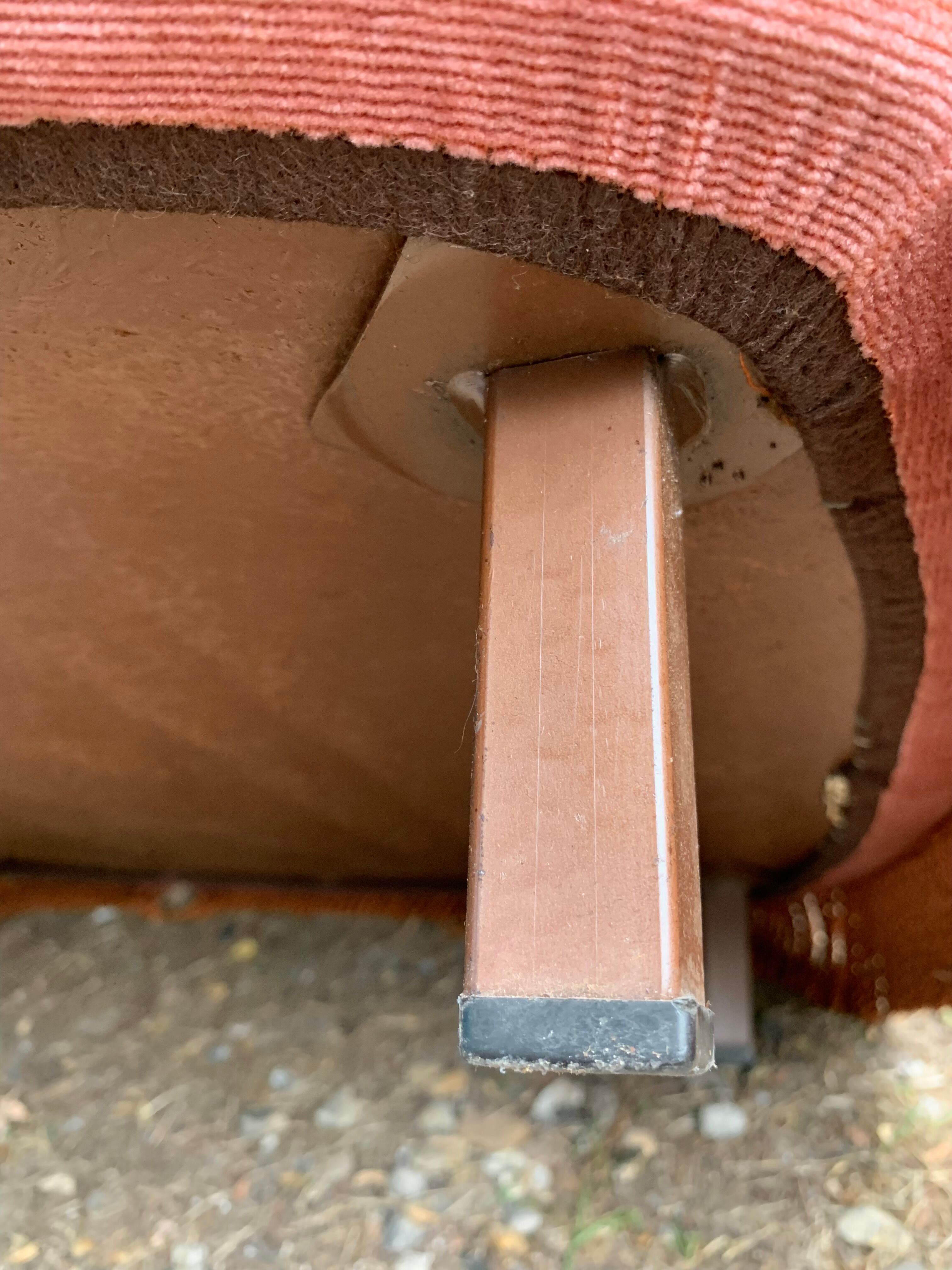 Pair of pink velvet toad armchairs, 1970s