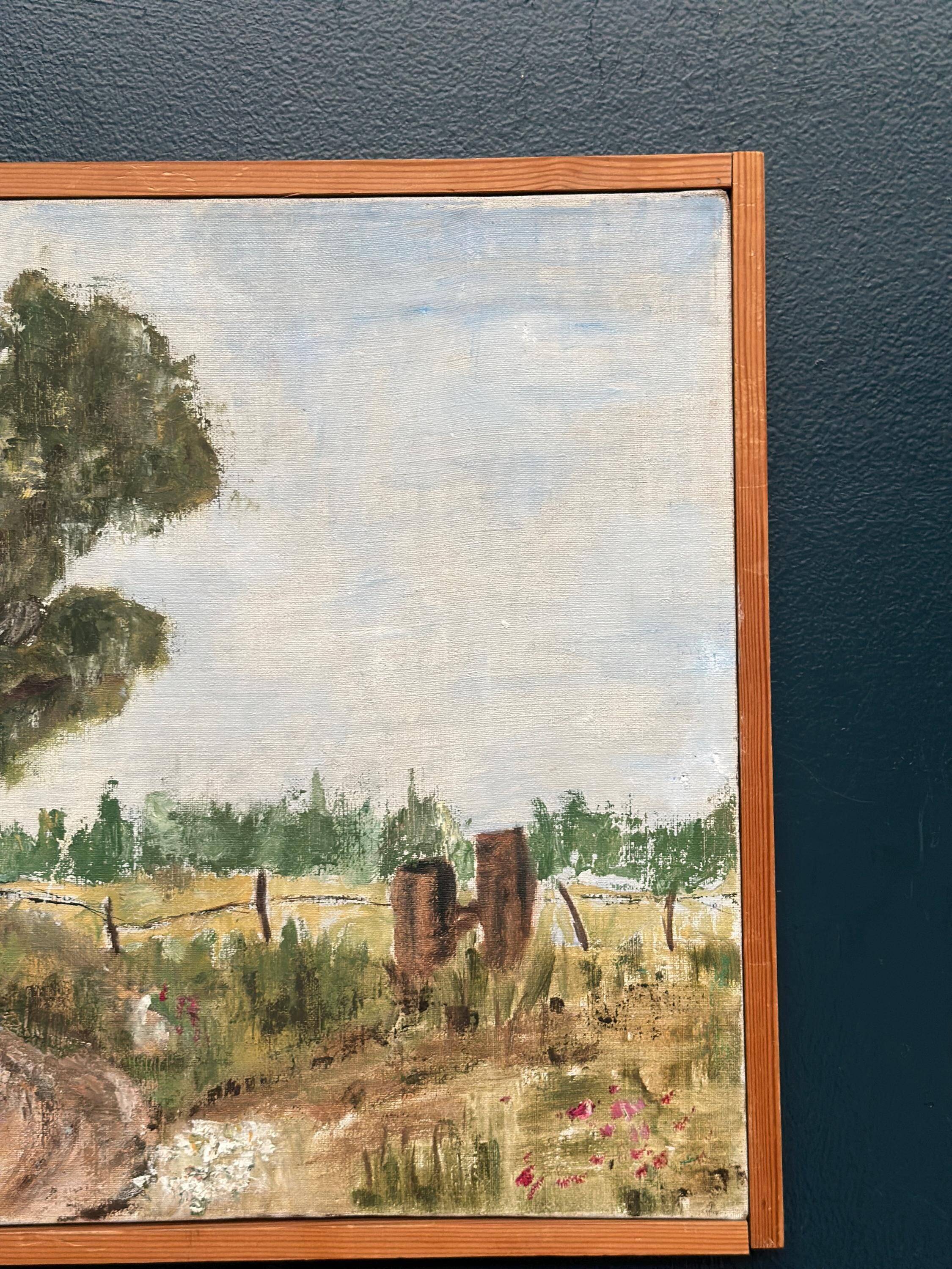 Original Swedish Oil on Canvas – “Rural Landscape” – Signed – Vintage
