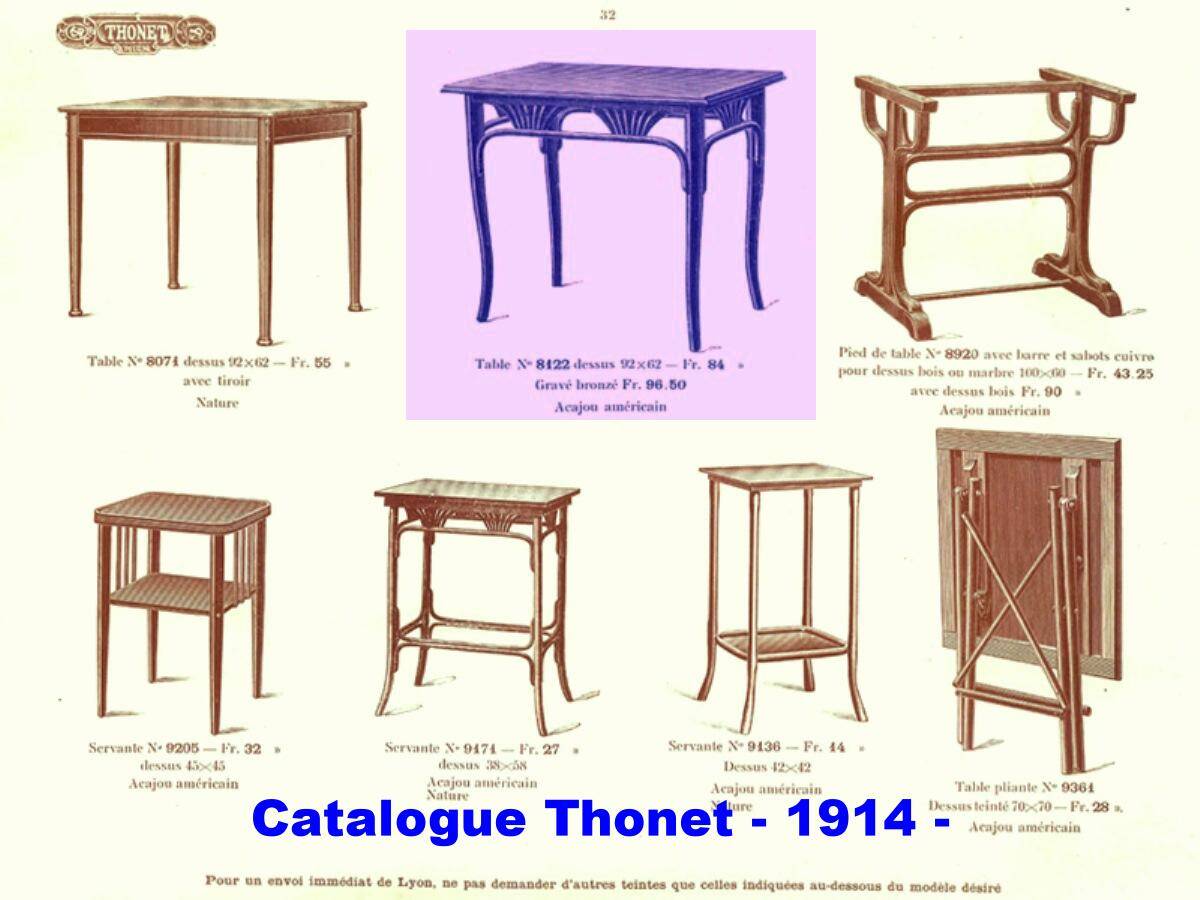 Table ou bureau Thonet N°8122, vers 1910, plateau chêne.