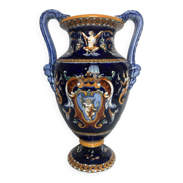 Gien earthenware vase, renaissance model