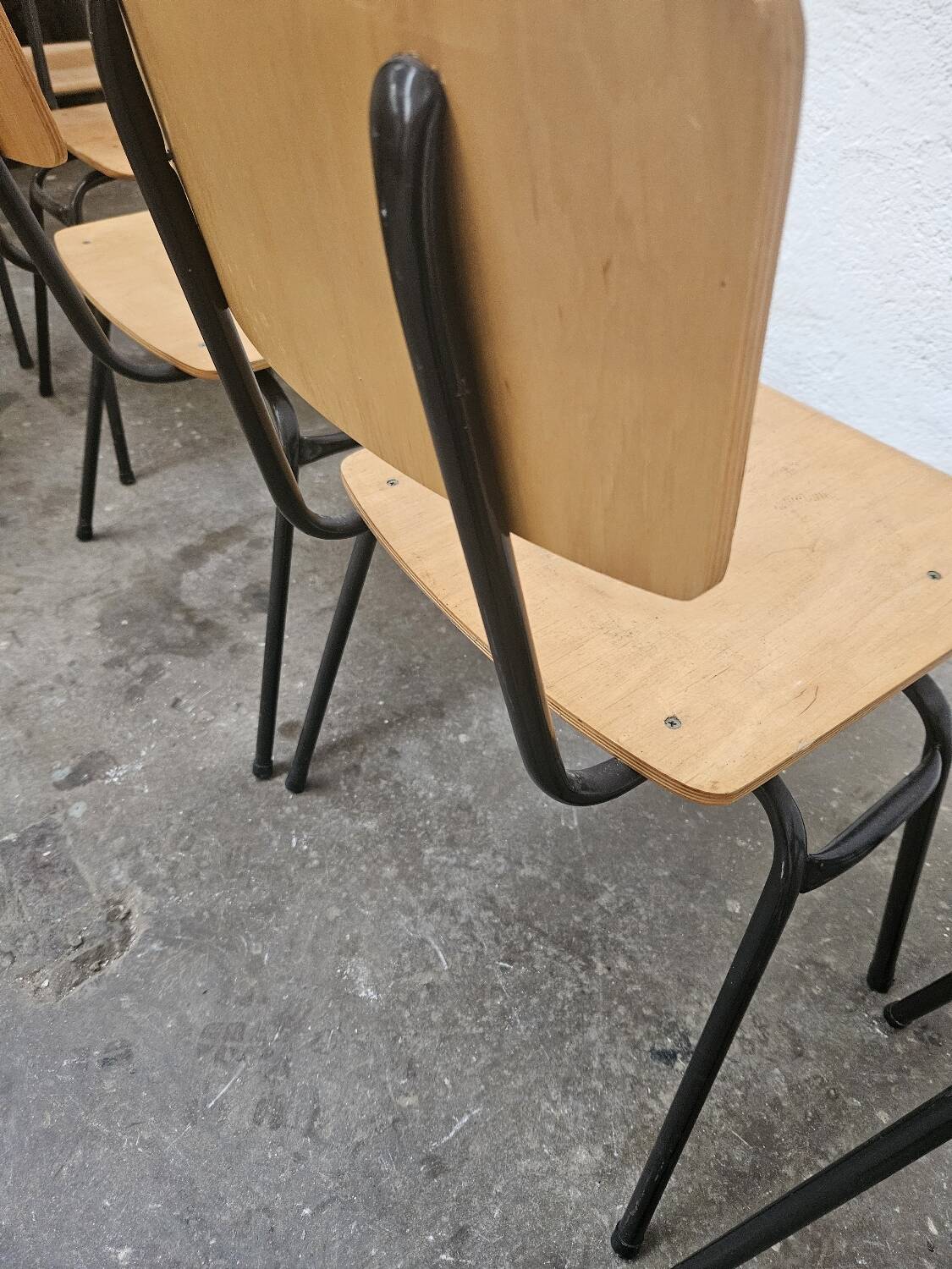 Lot of 6 bistro chairs from the 1980s