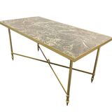 Marble effect wrought iron coffee table