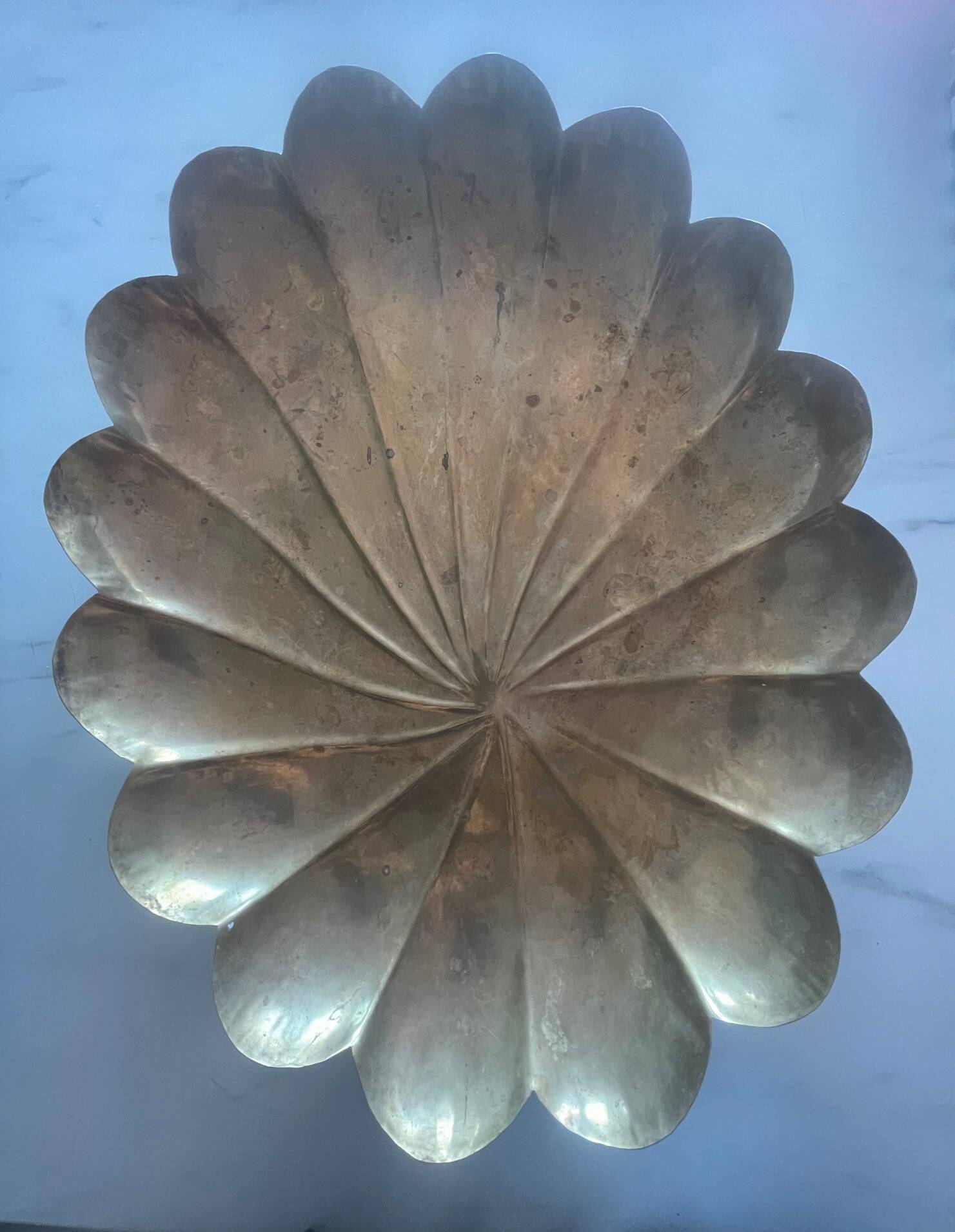 Large brass floral centre table/plateau - Art Deco style (1930/1950)