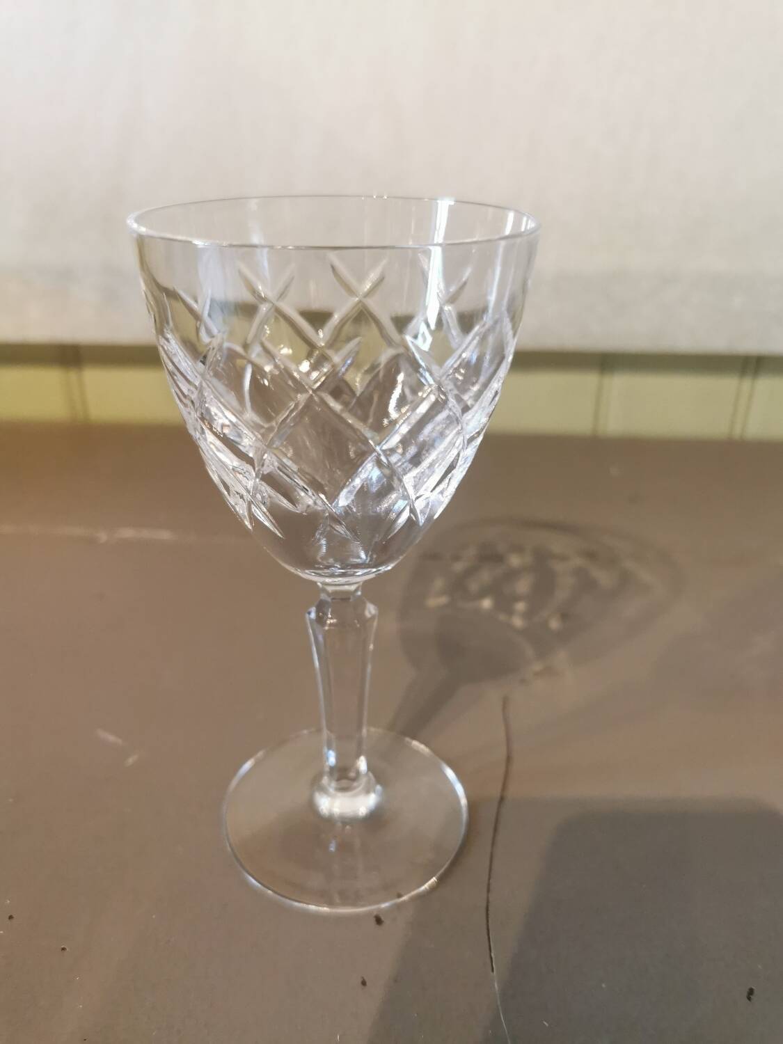 Set of 7 antique cut crystal glasses