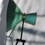 Large Diabolo Wall Lamp René Mathieu for Lunel water green color