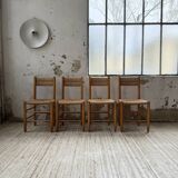 Set of 4 straw chairs circa Dordogne