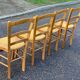 4 chaises de bistrot paillées en bois clair